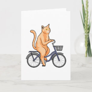 Carte Chat avec bicyclette
