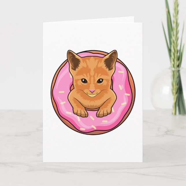 Carte Chat avec Donut (Devant)