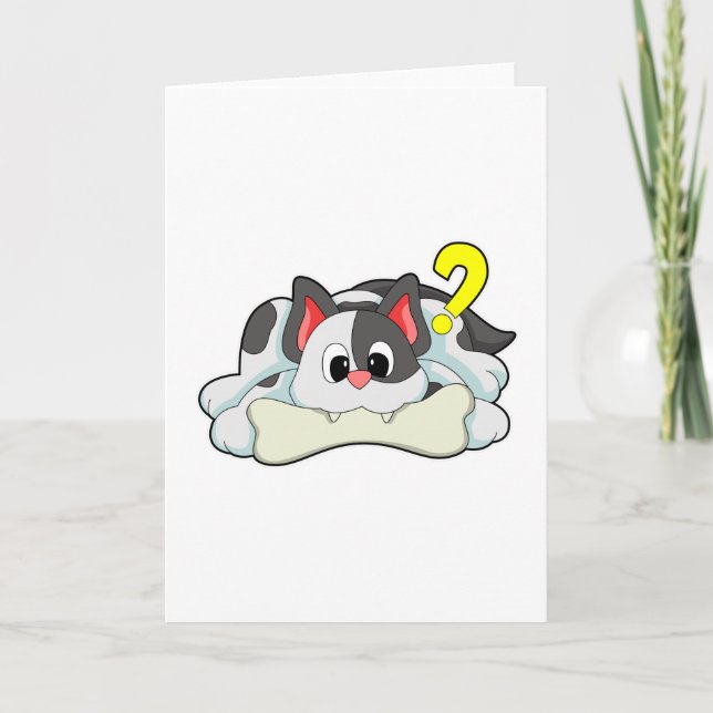 Carte Chat avec un os (Devant)