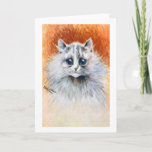 Carte Chat blanc aux cheveux longs, Louis Wain