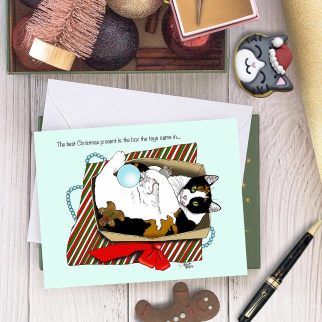 Carte Chat boîte à jouets de Noël (Créateur téléchargé)