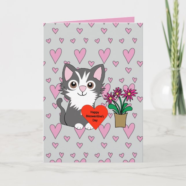 Carte Chat Bonne Fête de la Saint-Valentin (Devant)