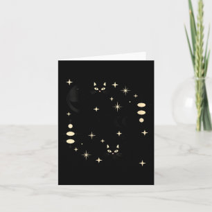 Carte Chat céleste de phases lunaires de sorcière fémini