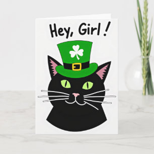 Carte Chat Chanceux Hey Girl