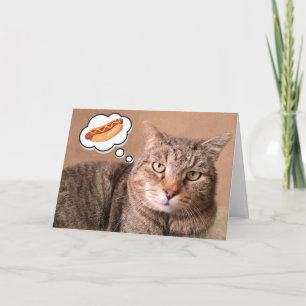 Carte Chat, Chien Chaud Et Hamburger Anniversaire