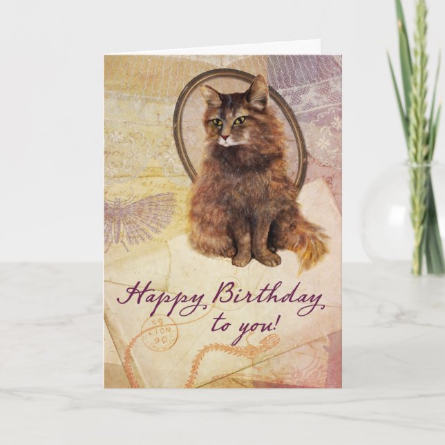 Carte Chat Chloe Anniversaire (Devant)