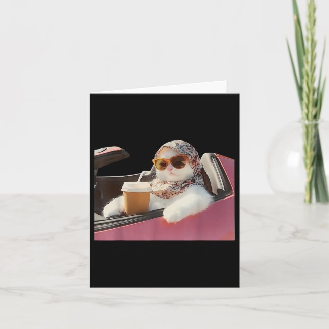 Carte Chat Conduire Mème Rage Me Consomme Humour Silly (Devant)