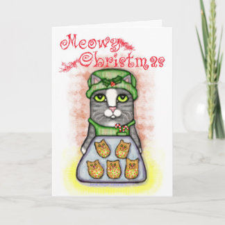 Carte Chat Cookie de Noël