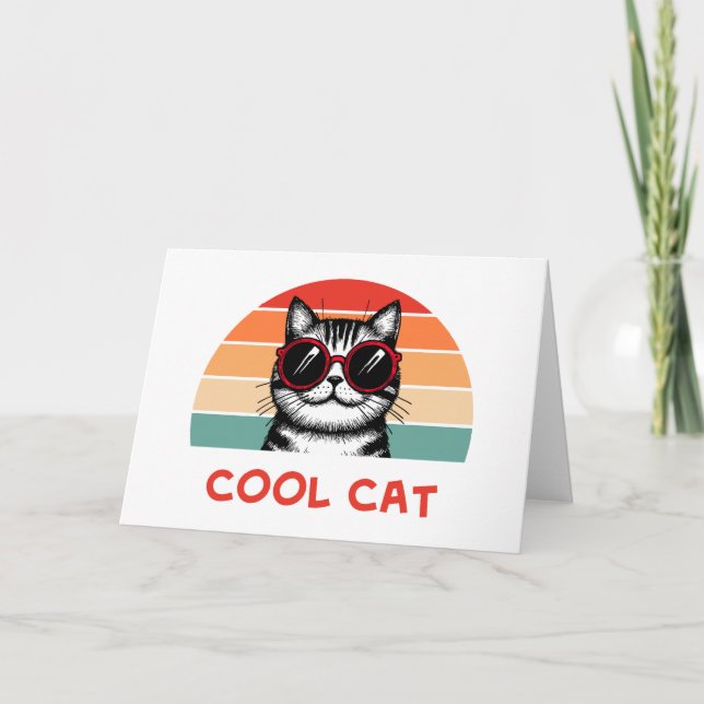 Carte Chat cool 2 (Devant)