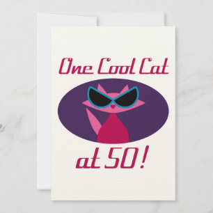 Carte Chat cool 50e anniversaire