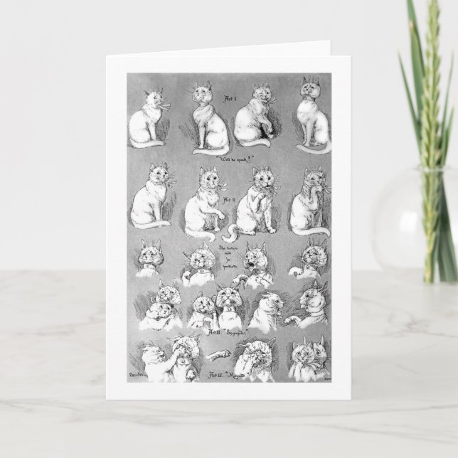 Carte Chat, Courtoisie & Mariage, Mariée, Louis Wain (Devant)