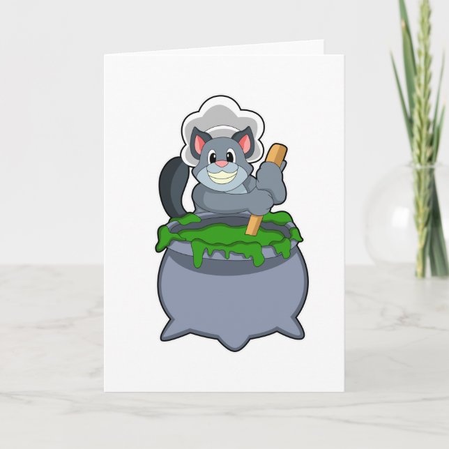 Carte Chat cuisinier au philtre magique (Devant)