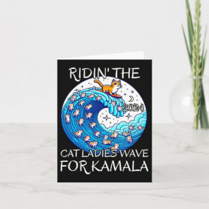 Carte Chat Dames Bleu Vague Pour Kamala Harris Pres