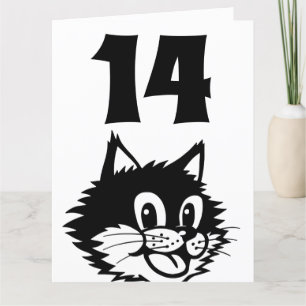 CARTE CHAT D'ANNIVERSAIRE 14 ANS