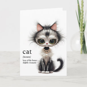 Carte Chat D'Anniversaire Avec Collier De Perle