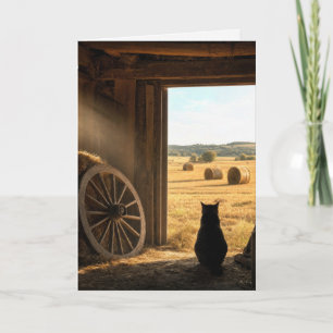 Carte Chat d'anniversaire dans l'encadrement de la porte