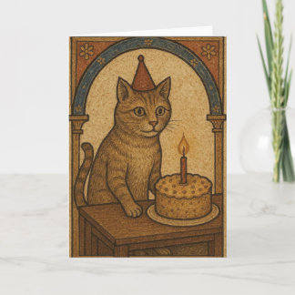Carte Chat d'anniversaire médiéval