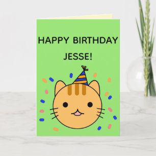 Carte Chat d'anniversaire Orange Chat Joyeux Anniversa