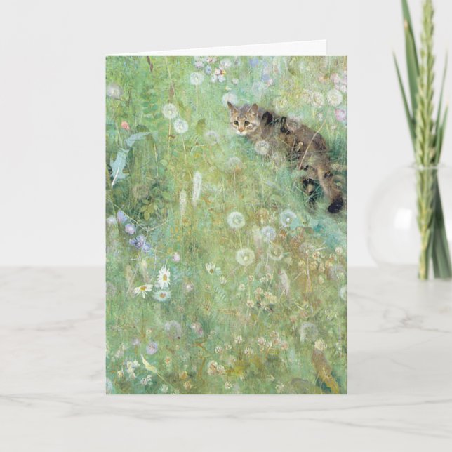 Carte Chat dans la prairie estivale, Bruno Liljefors (Devant)