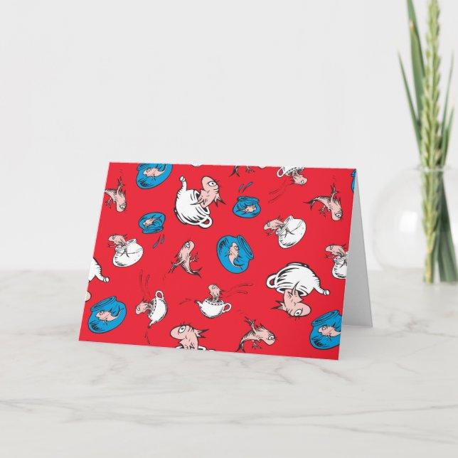 Carte Chat dans le Chapeau | Le Poisson Motif Rouge (Devant)