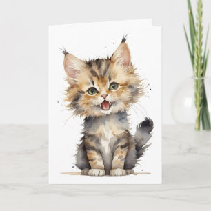 Carte Chat d'aquarelle