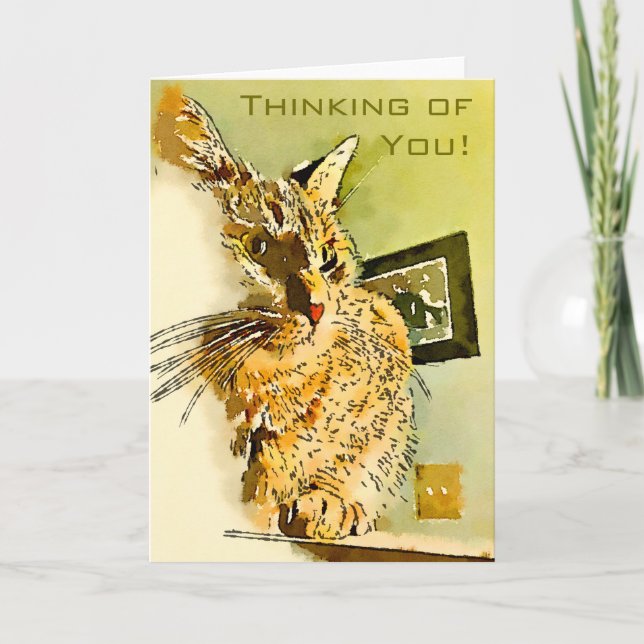 Carte Chat d'art à l'intérieur vide Couverture personnal (Devant)