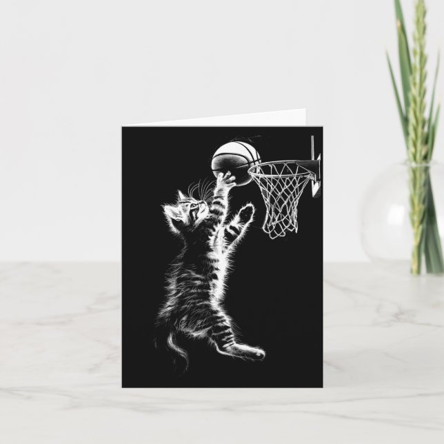 Carte Chat de baseball mignon Chat drôle jouant au baseb (Devant)