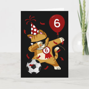 Carte Chat de foot cool en dabbing pour 5ème anniversair