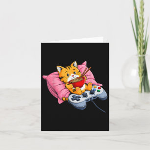 Carte Chat de gamer drôle Ramen Kawaii jeu femme japonai