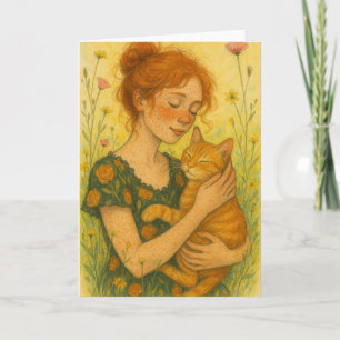 Carte Chat de gingembre Maman Orange Tabby Chats