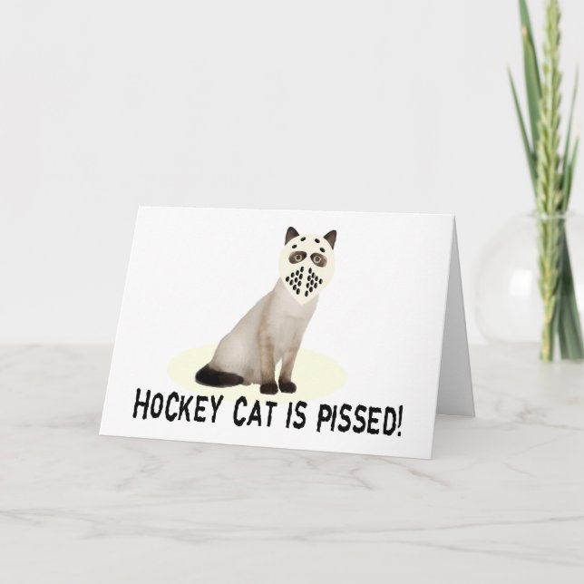 Carte Chat de hockey en colère (Devant)