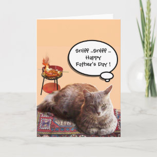 CARTE CHAT DE LA FÊTE DES PÈRES ET BBQ