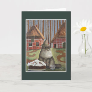 Carte Chat de la Forêt-Noire allemande avec gâteau