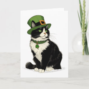 Carte Chat de la Saint-Patrick Lutin Trèfle Chat Chaton