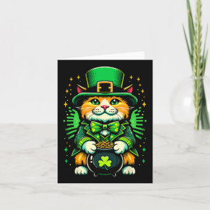 Carte Chat de la Saint-Patrick Lutins Chat Shamrock Irla