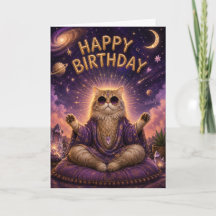 Chat de méditation joyeux anniversaire