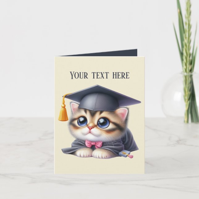 Carte Chat de message Ajouter une graduation (Devant)