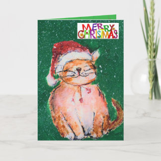 Carte Chat de Noël
