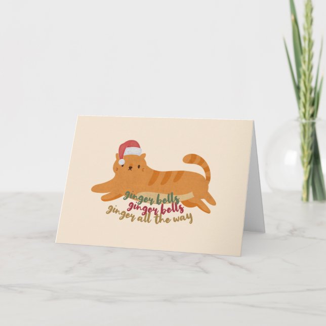 Carte Chat de Noël au Gingembre : Gingembre à Tout Prix (Devant)