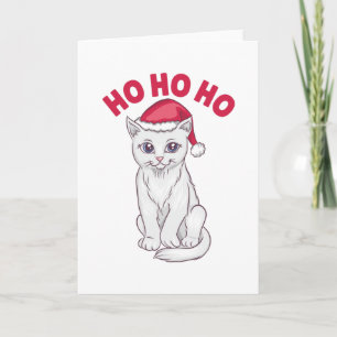 Carte Chat de Noël Ho Ho Ho
