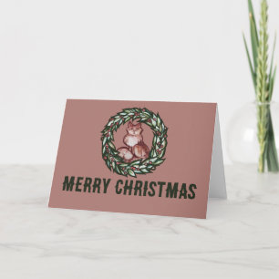 Carte Chat de Noël Kitty Cat Cats de Yule Fêtes         