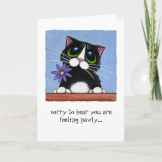 Carte Chat de Pawly de sentiment avec la fleur