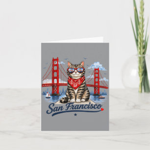 Carte Chat de San Francisco amoureux du Golden Gate Brid