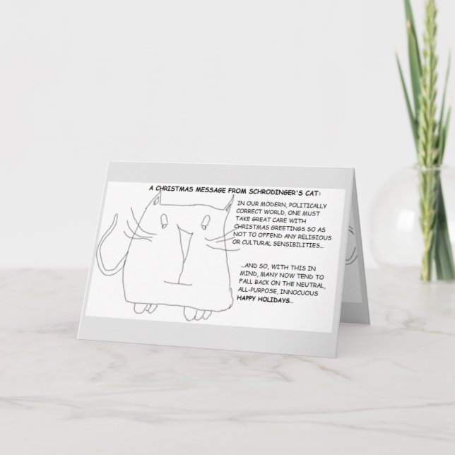 Carte Chat de Schrodinger : Noël politiquement correct (Devant)