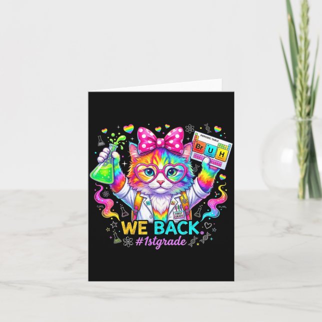 Carte Chat de science drôle bruh retour à l'école premiè (Devant)