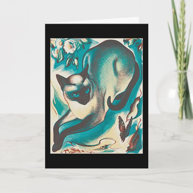 Carte Chat de Siamese, par Agnes Parker, (Devant)