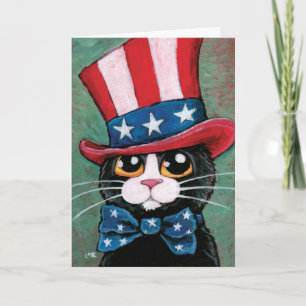 Carte Chat de Tuxedo   Happy 4th of July