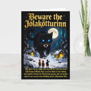 Carte Chat de Yule Jolakotturinn Méfiez-vous Vintage Isl