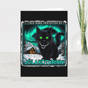 Carte Chat de Yule Rétro Islandais Cette Maison Protégée