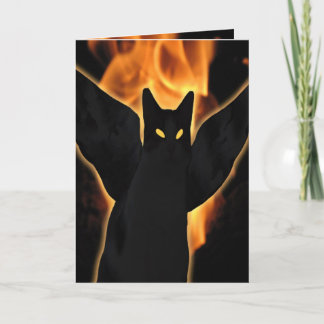 Carte Chat Demon Halloween